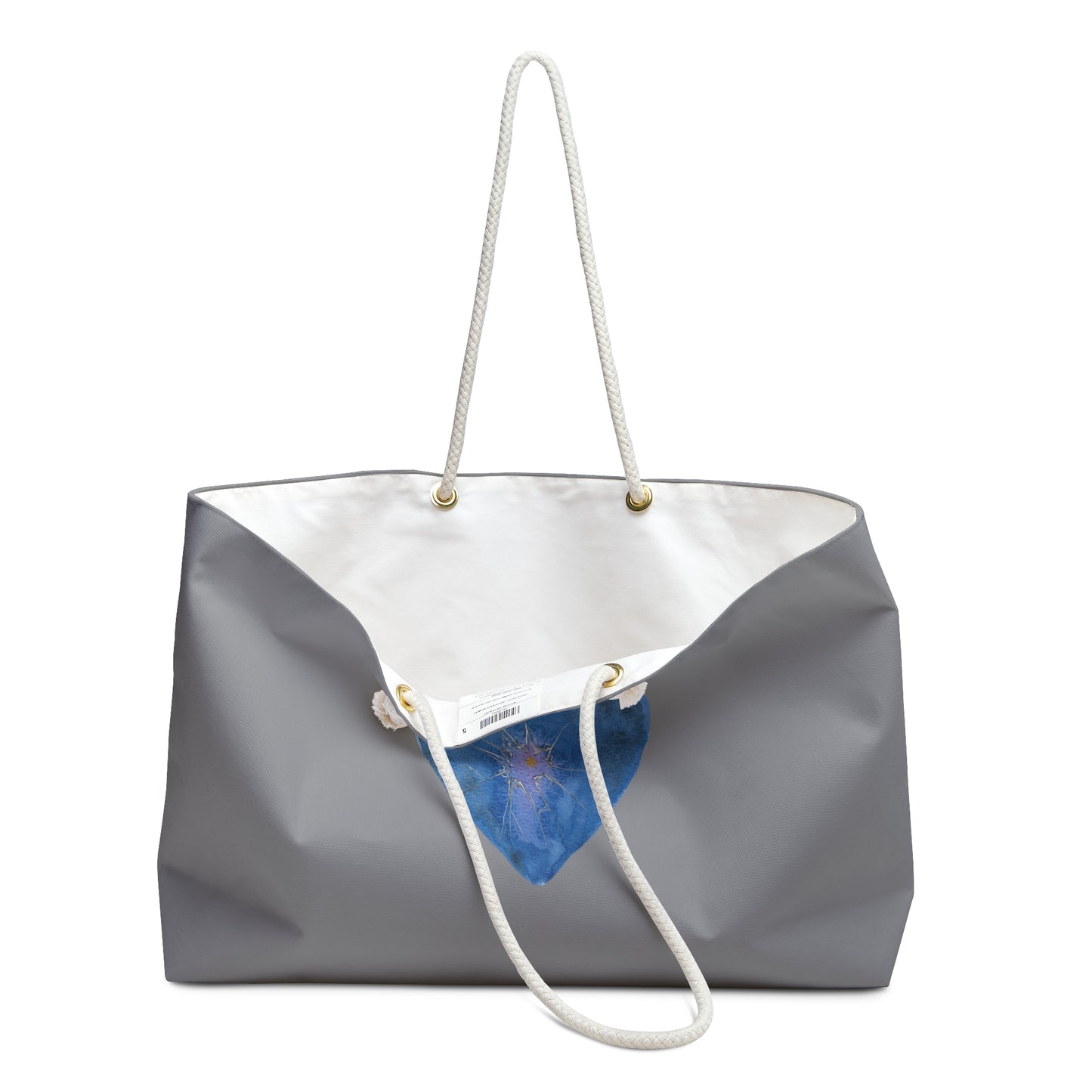 Blue Heart weekender bag—gray