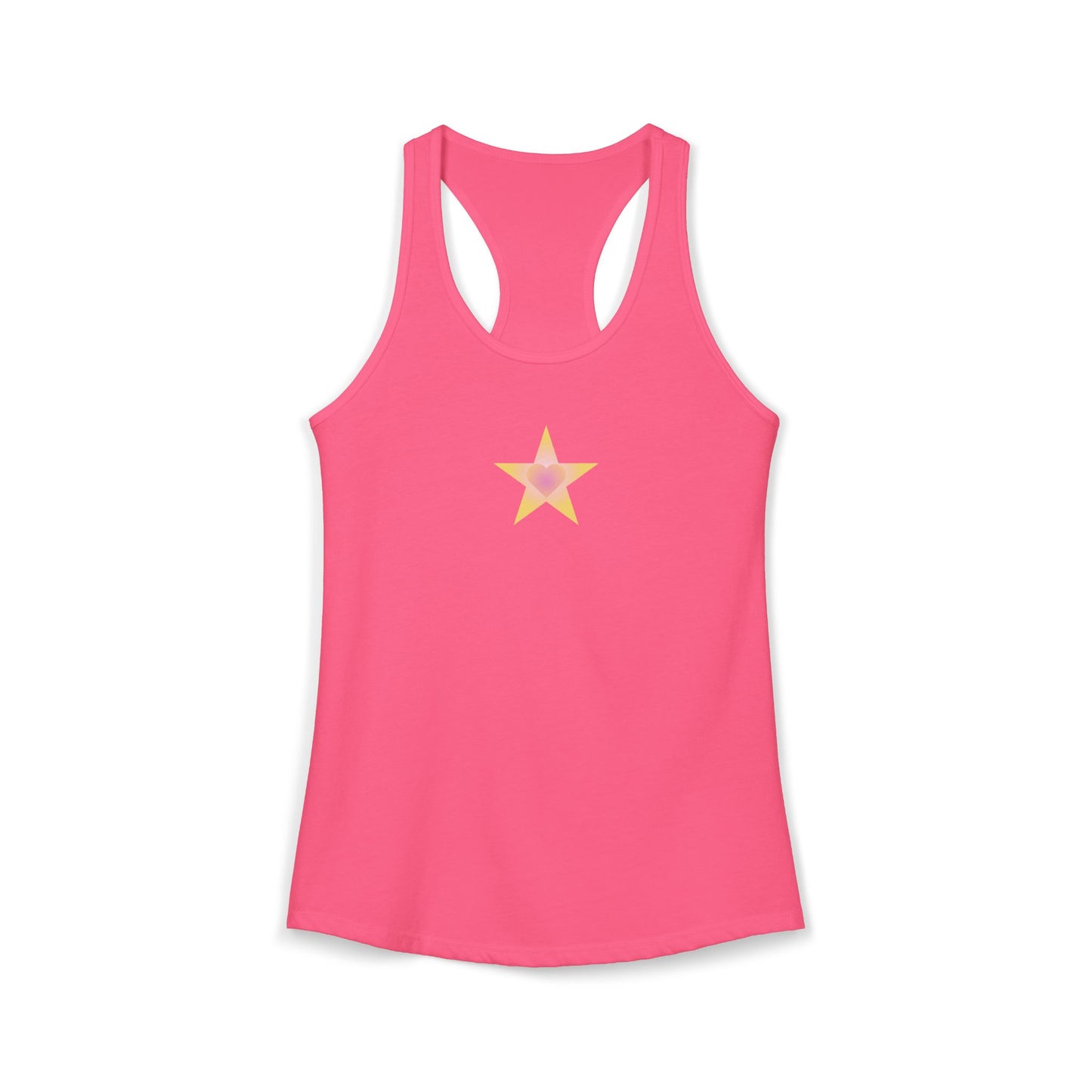 Star Heart Yellow/Pink—Women's Racerback Tank