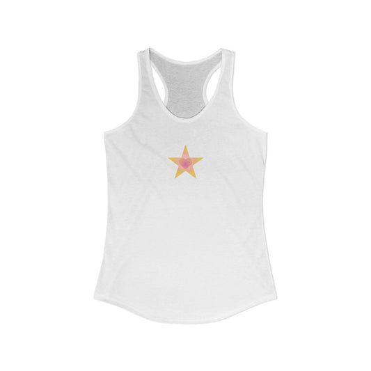 Star Heart Yellow/Pink—Women's Racerback Tank