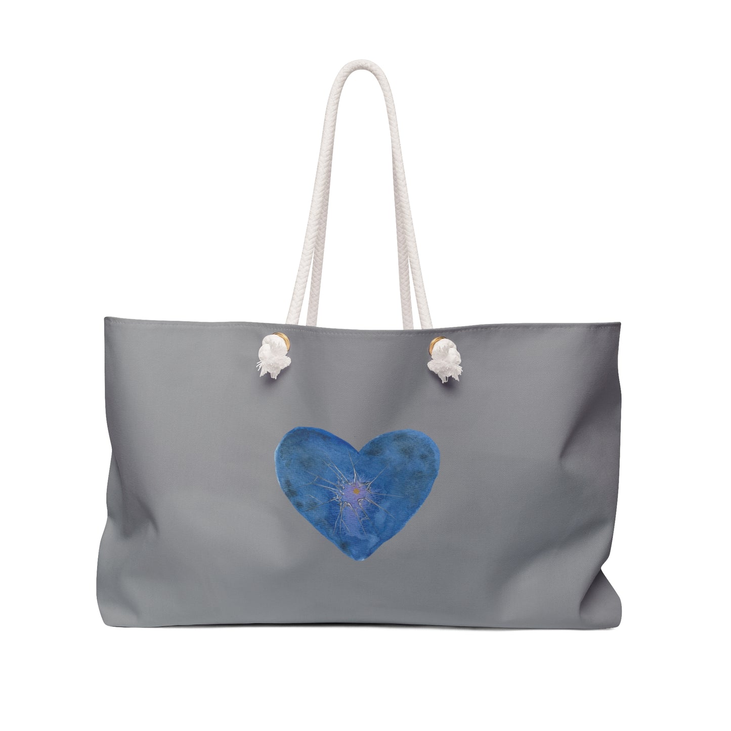 Blue Heart weekender bag—gray