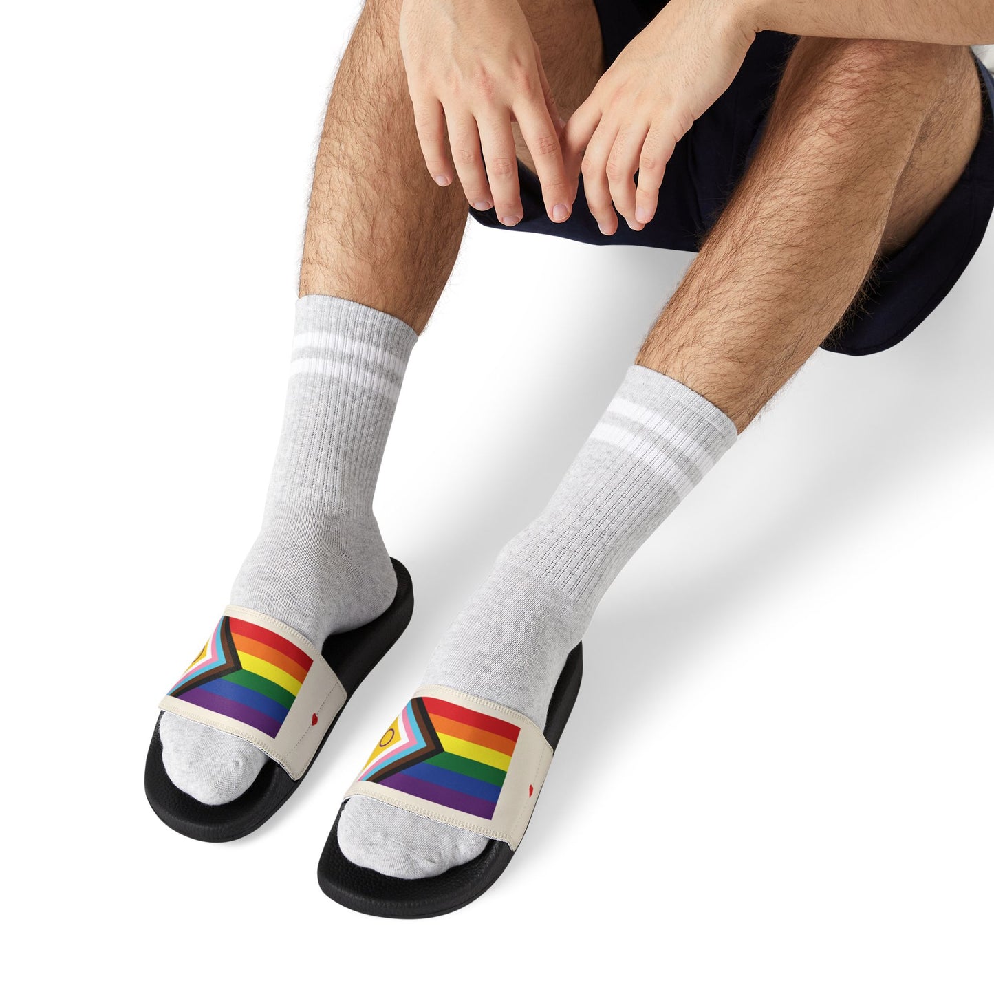 Pride Flag Slide Sandals — Men's sand