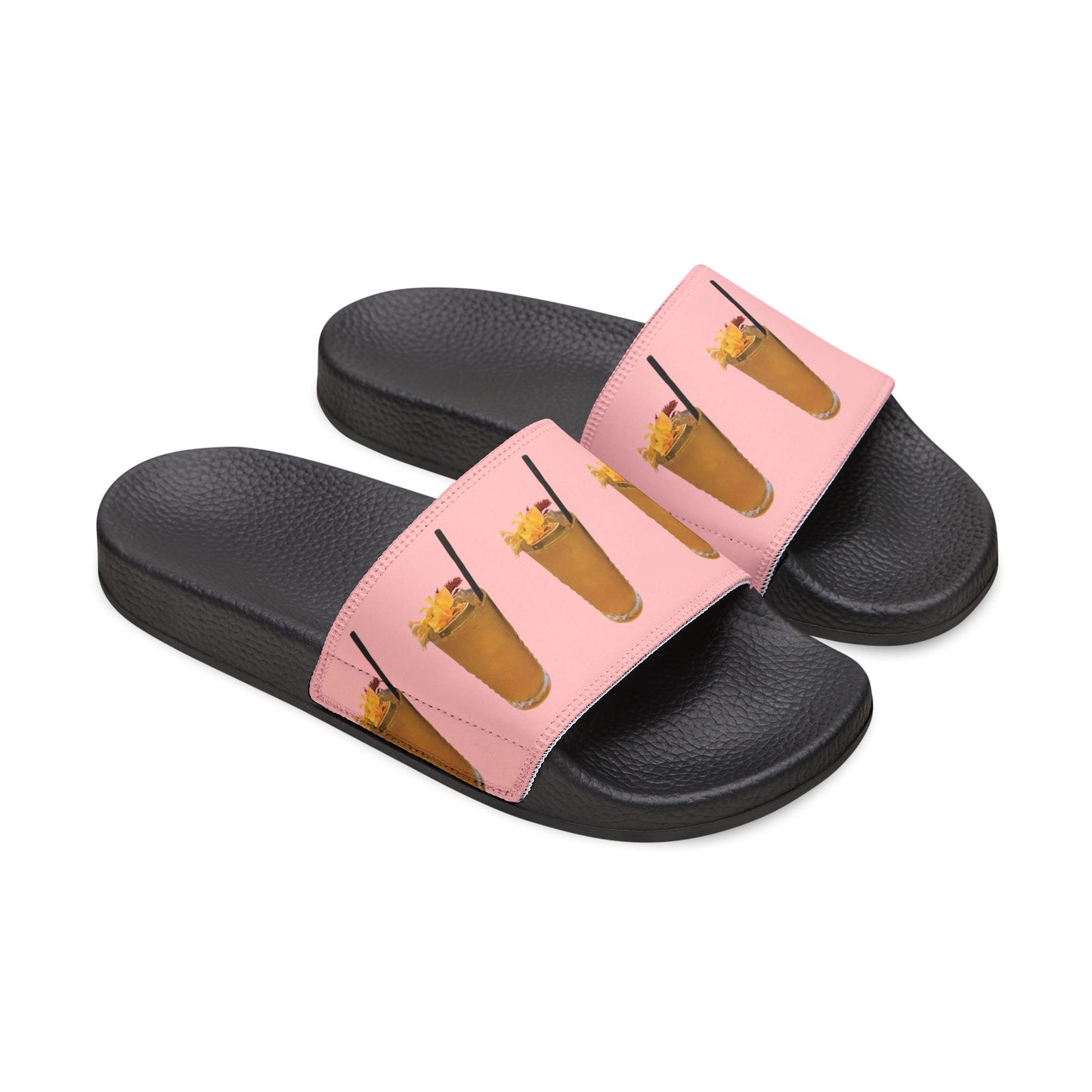 Fruity Drink Slide Sandals — peach