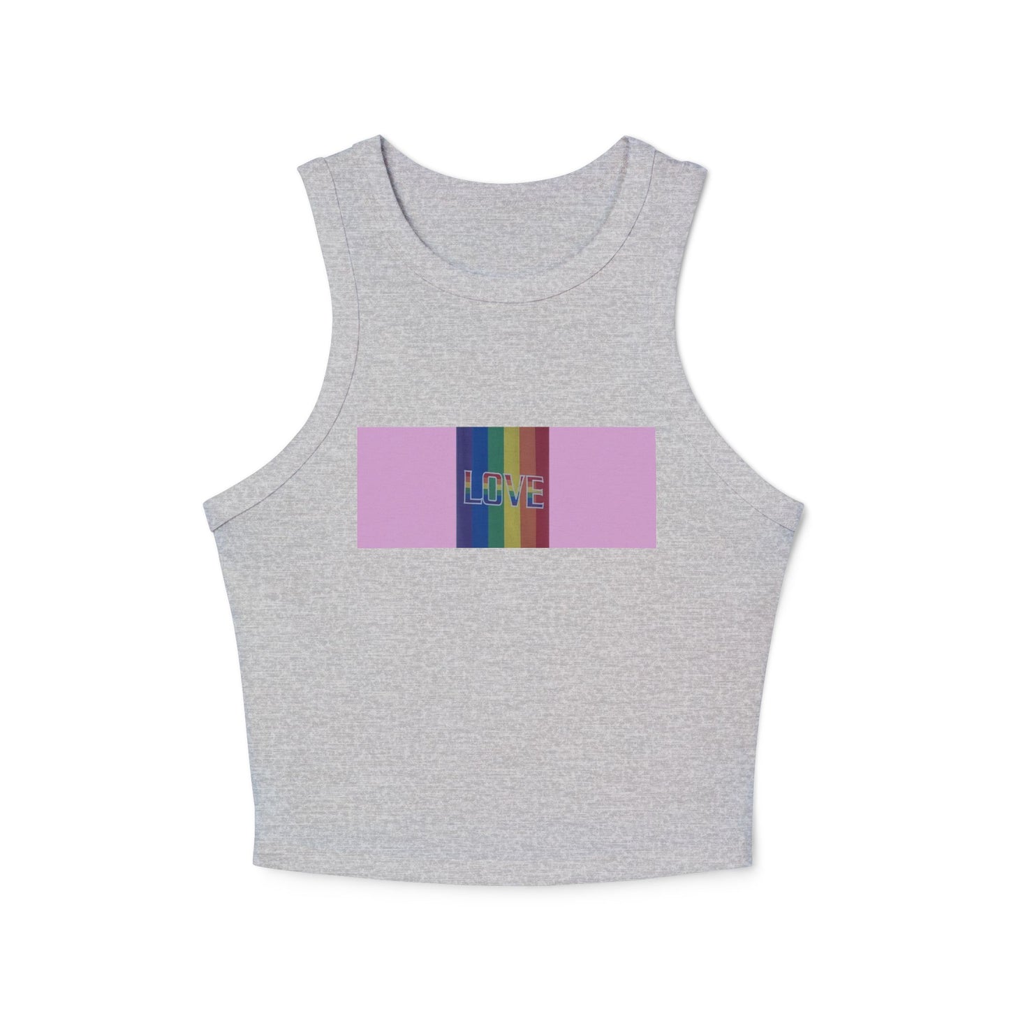 Love Rainbow Pink—Women's Micro Rib Racer Tank Top