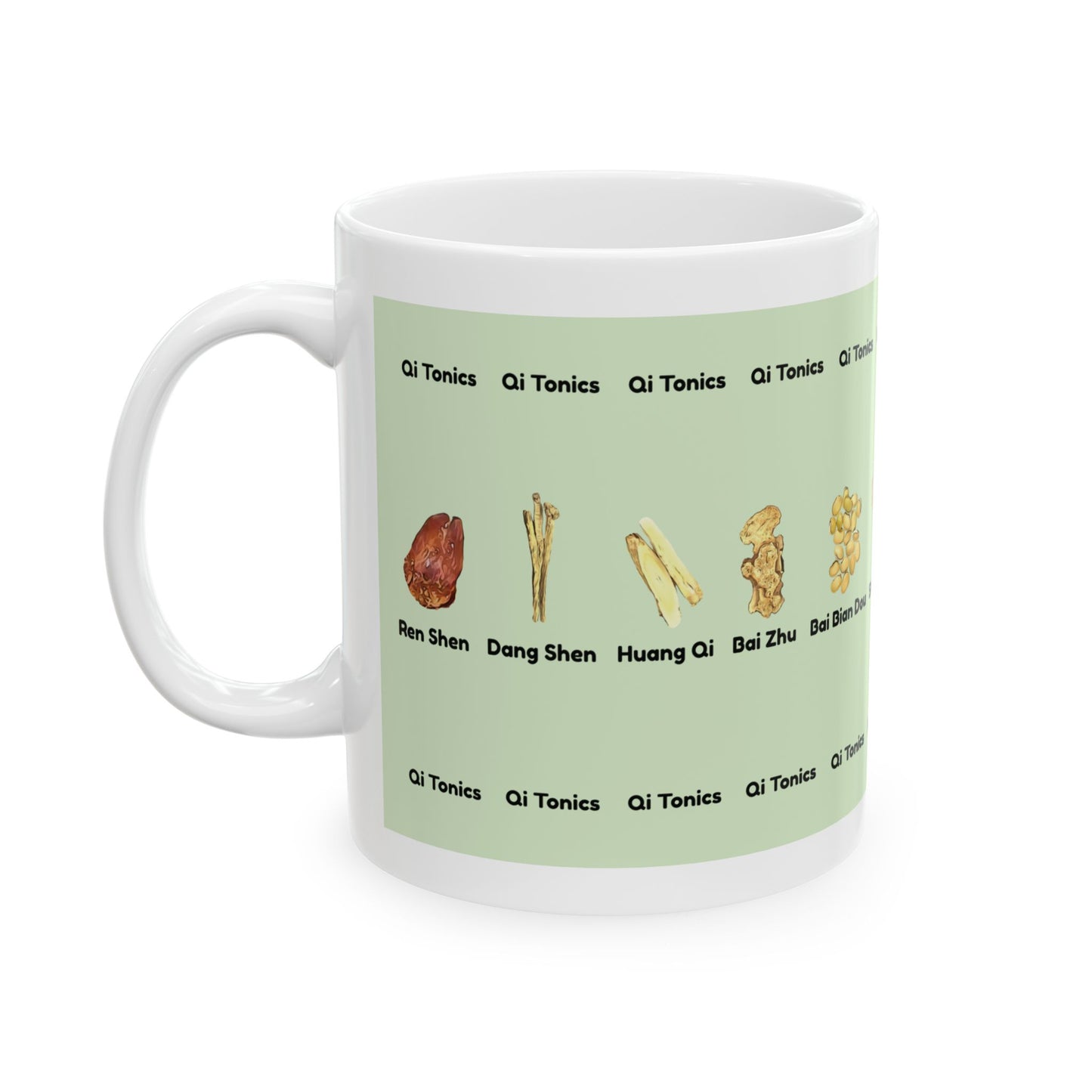 Qi Tonics (green)—TCM Herbal Mug