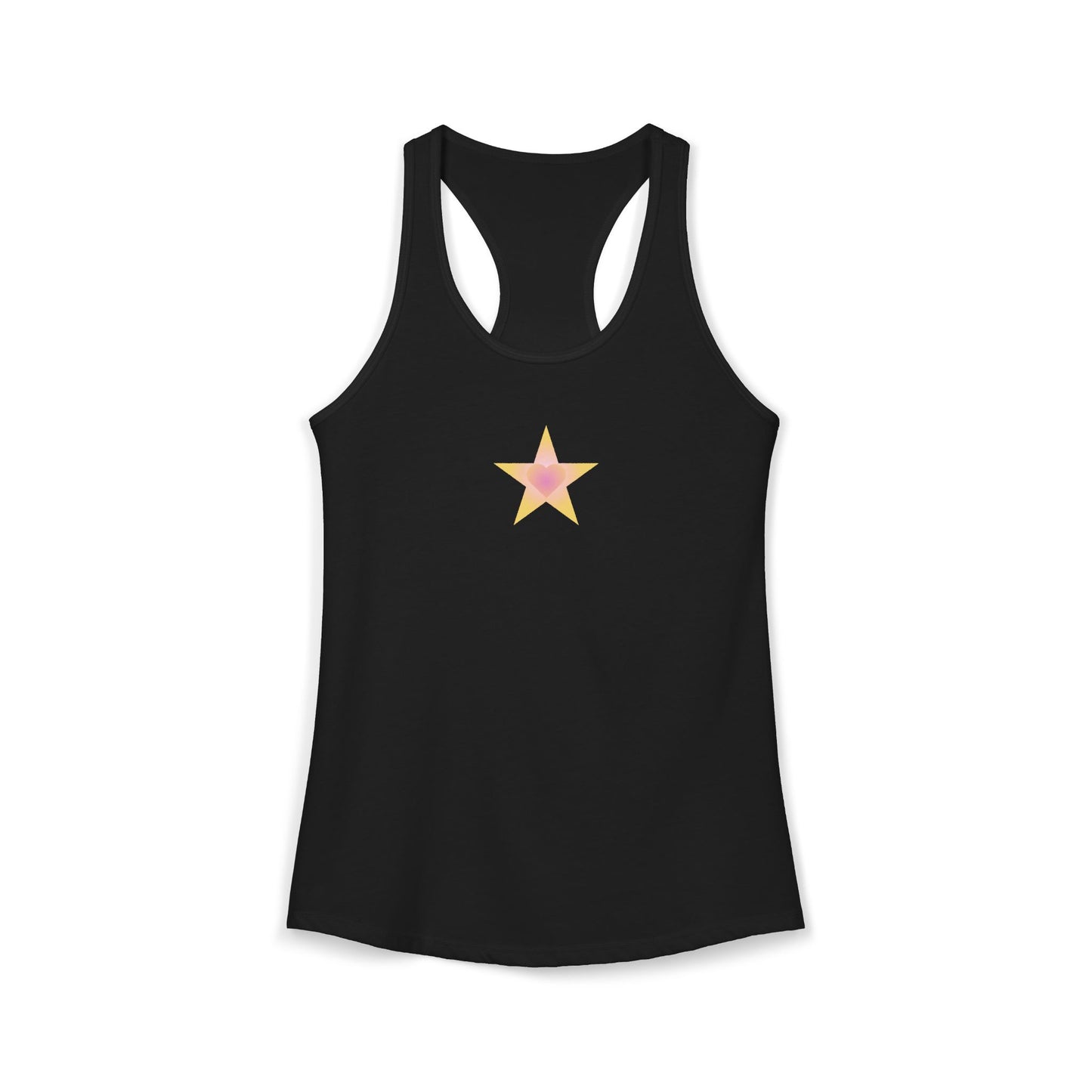 Star Heart Yellow/Pink—Women's Racerback Tank