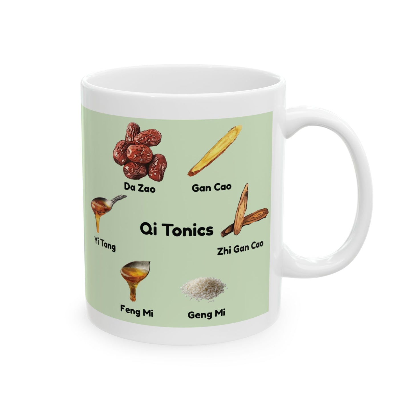 Qi Tonics (green circle)—TCM Herbal Mug