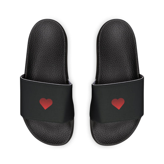 Red Heart Slide Sandals (black) — Women's