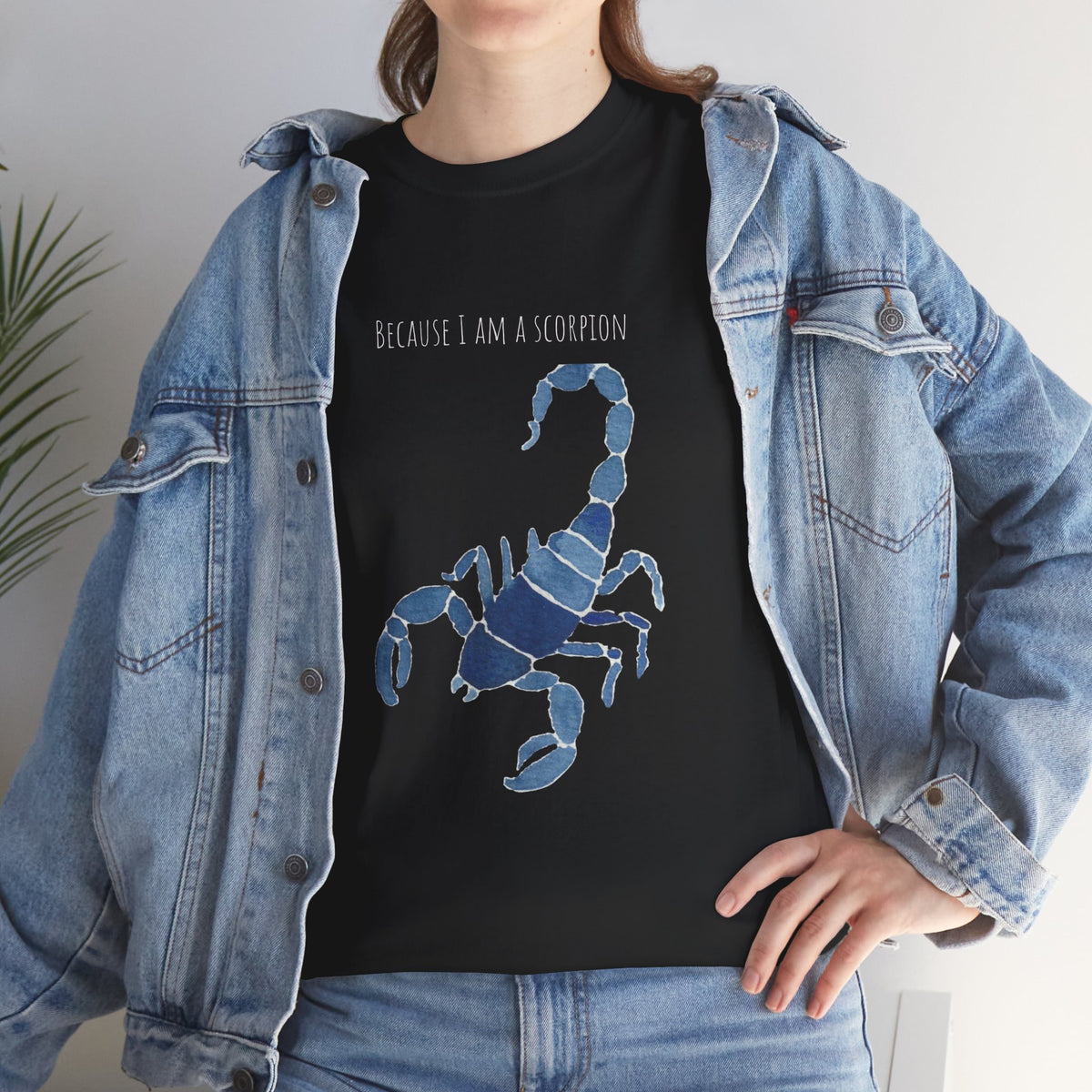 Small Scorpion Graphic Unisex Heavy Cotton Tee - "Because I Am A Scorpion"