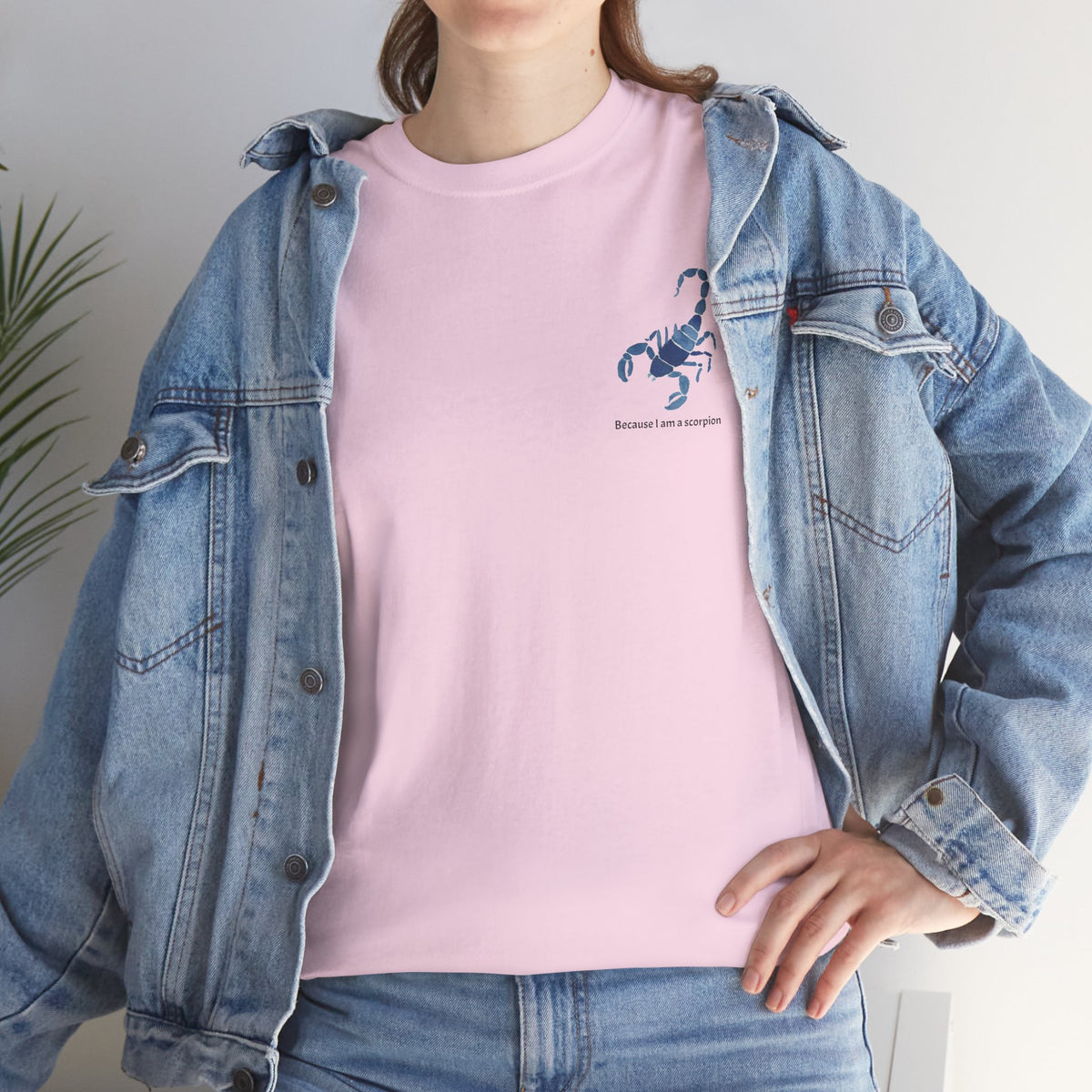 Small Scorpion Graphic Unisex Heavy Cotton Tee - "Because I Am A Scorpion"