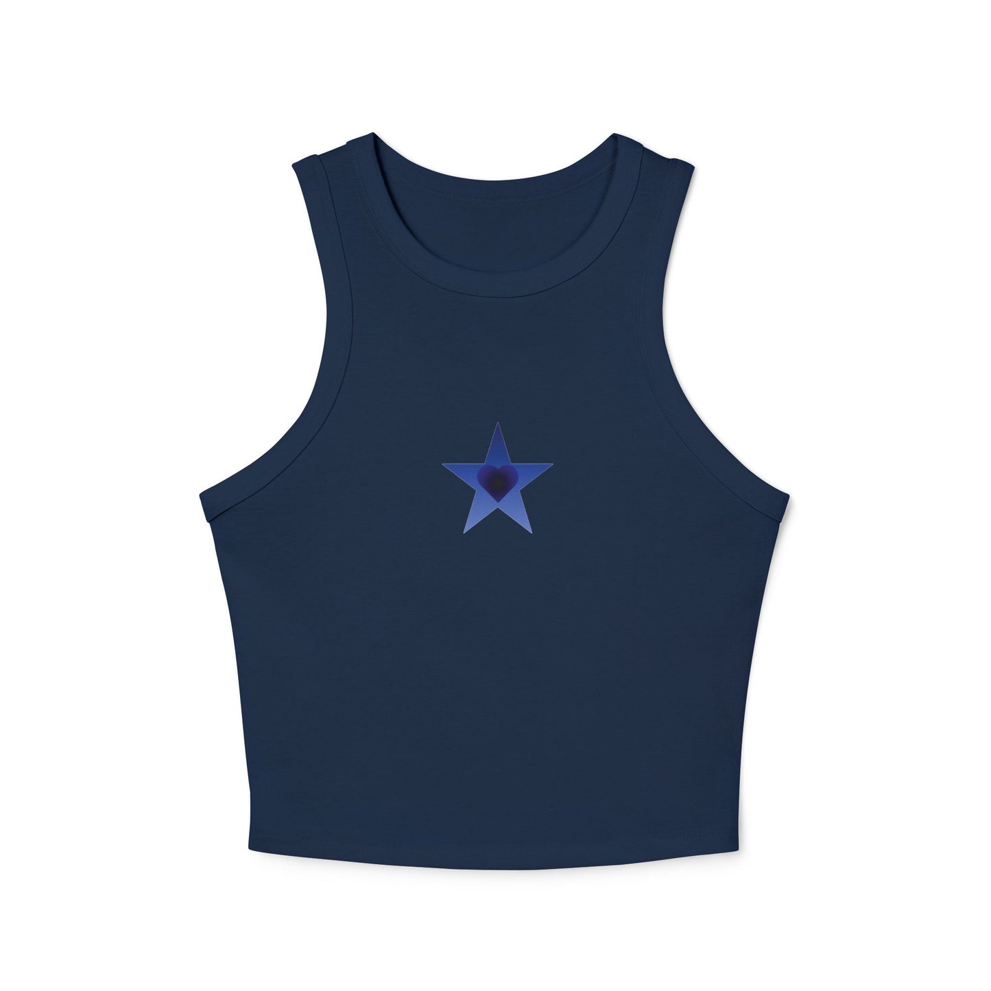 Blue Star Heart Racer Tank Top