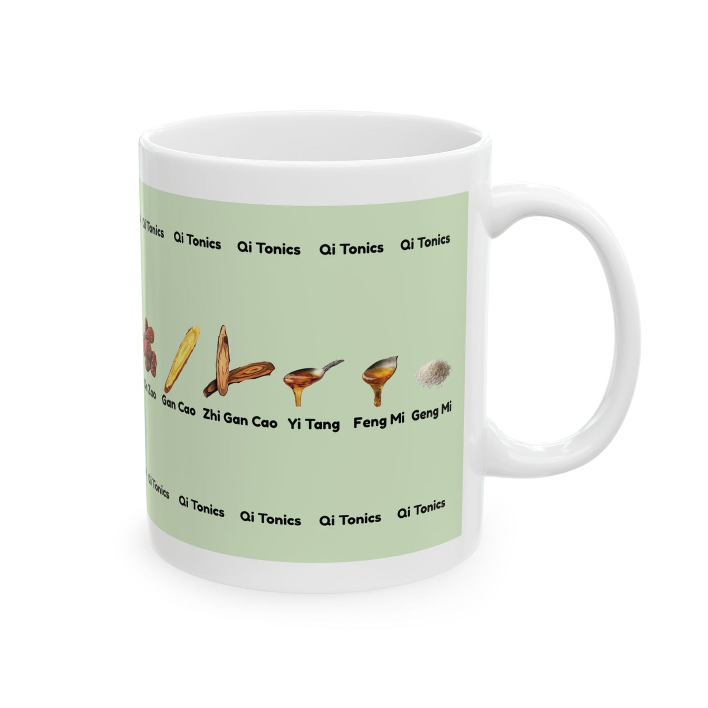 Qi Tonics (green)—TCM Herbal Mug