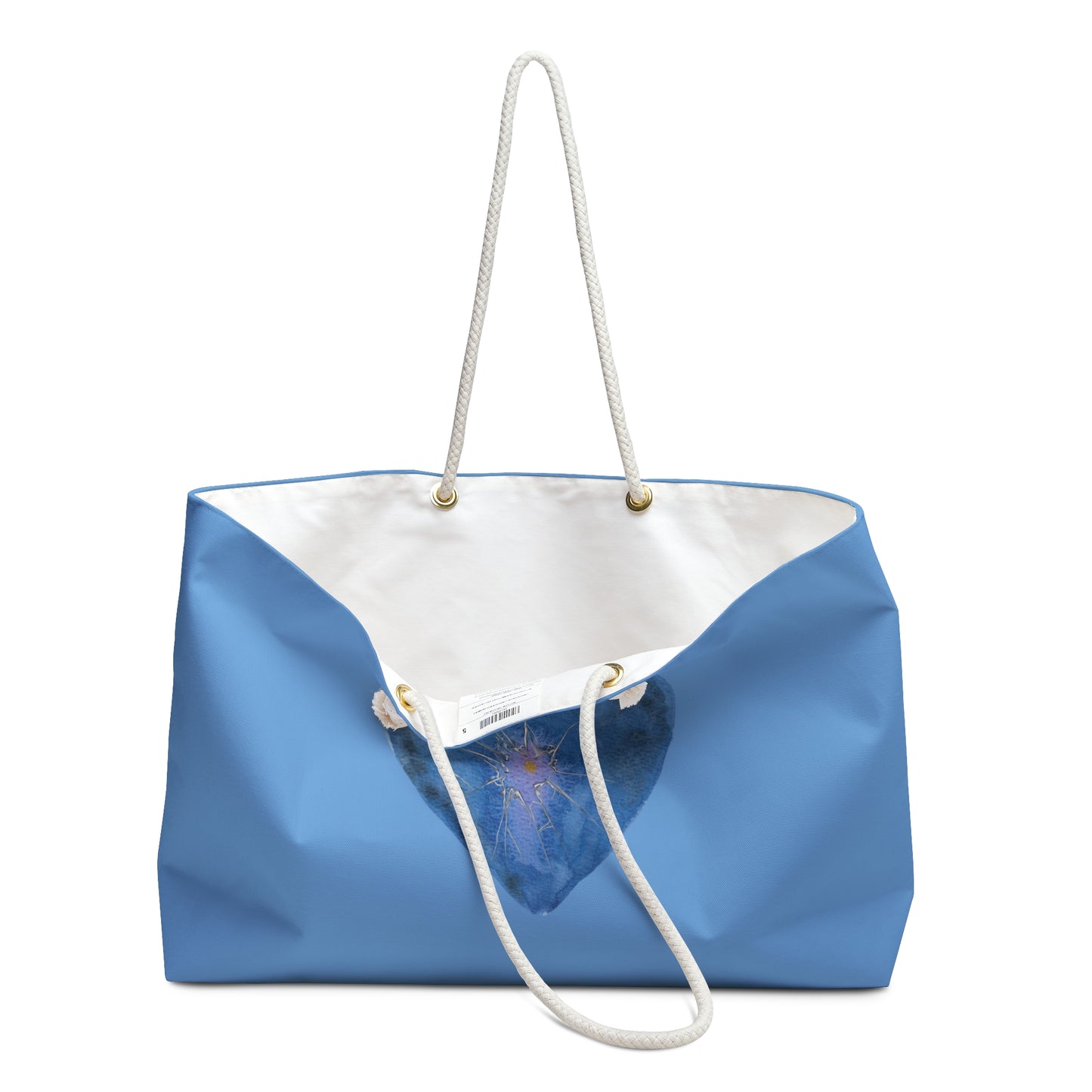 Blue Heart weekender bag—blue