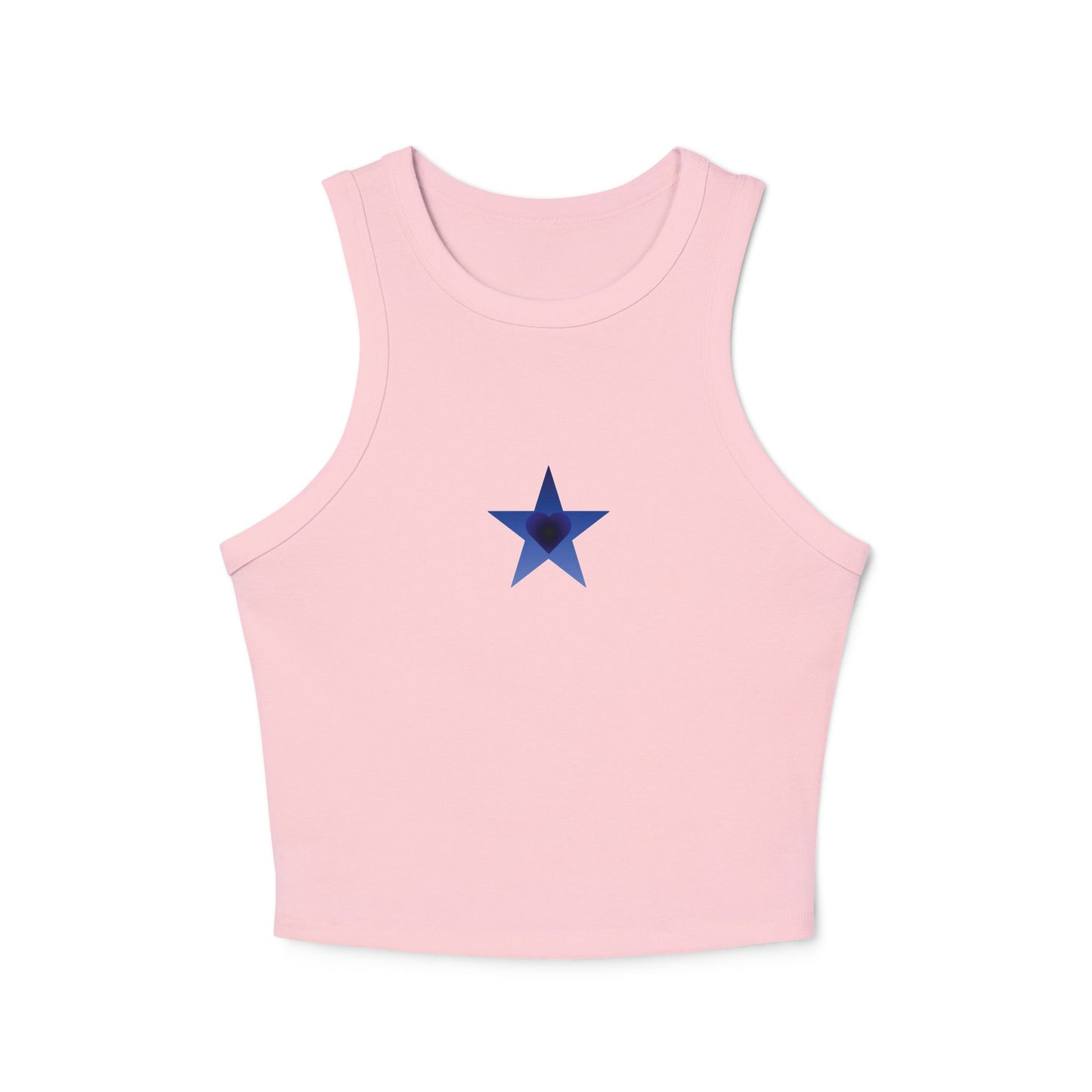Blue Star Heart Racer Tank Top