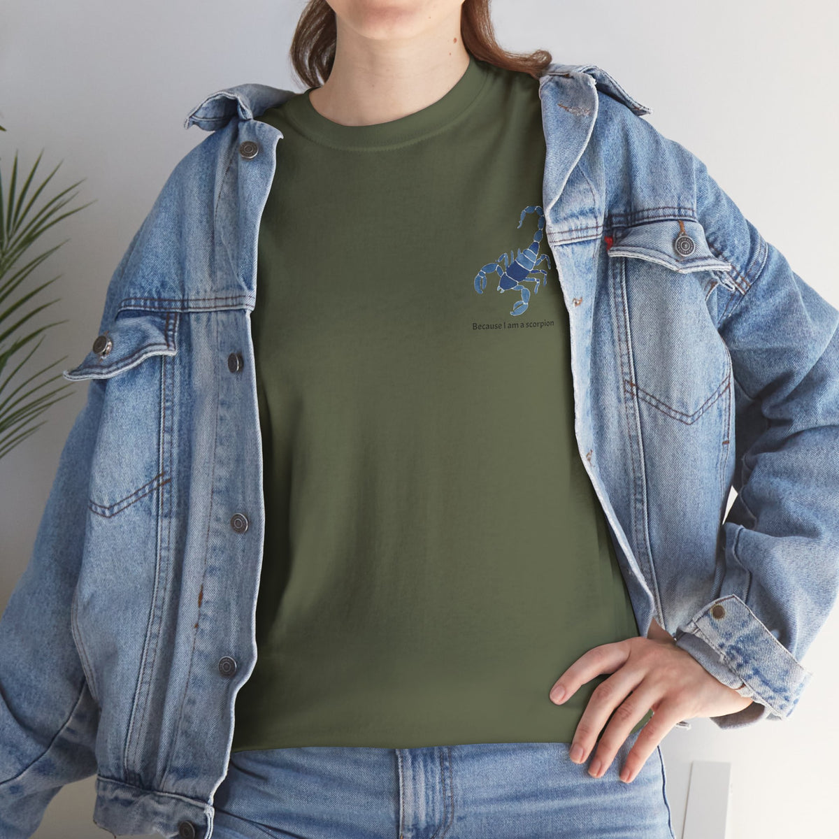 Small Scorpion Graphic Unisex Heavy Cotton Tee - "Because I Am A Scorpion"