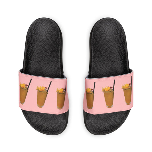 Fruity Drink Slide Sandals — peach