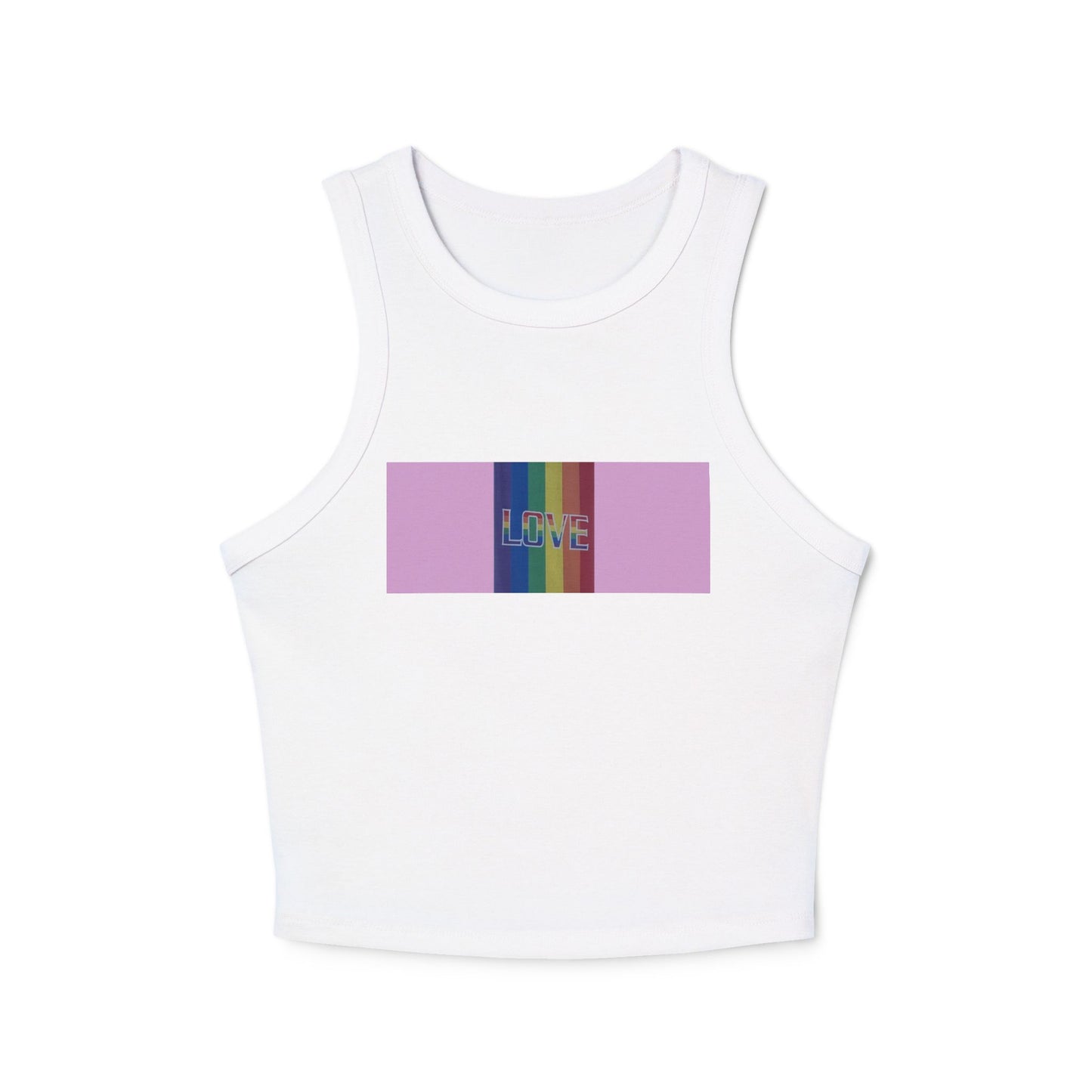 Love Rainbow Pink—Women's Micro Rib Racer Tank Top