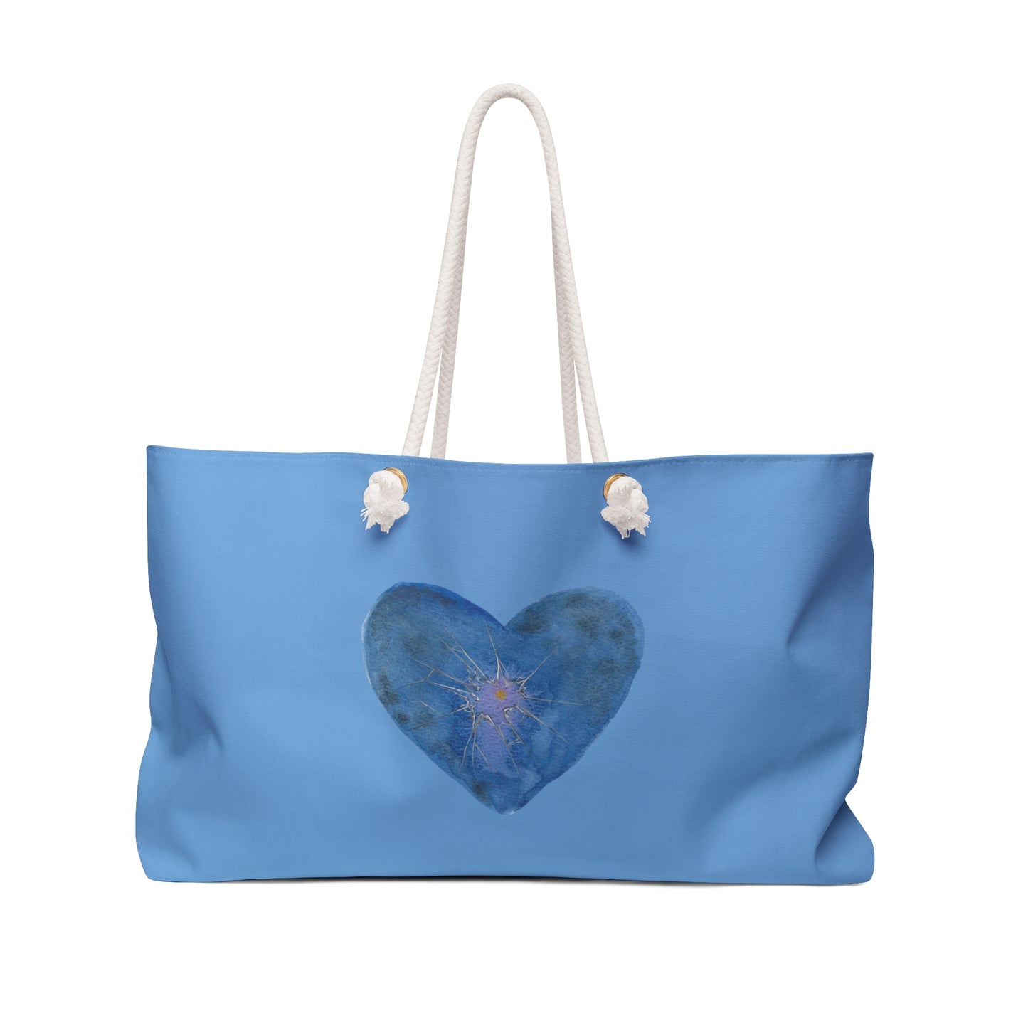 Blue Heart weekender bag—blue