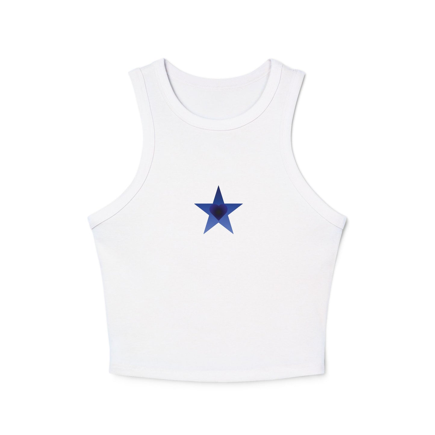 Blue Star Heart Racer Tank Top