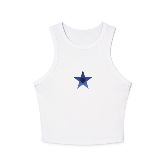 Blue Star Heart Racer Tank Top