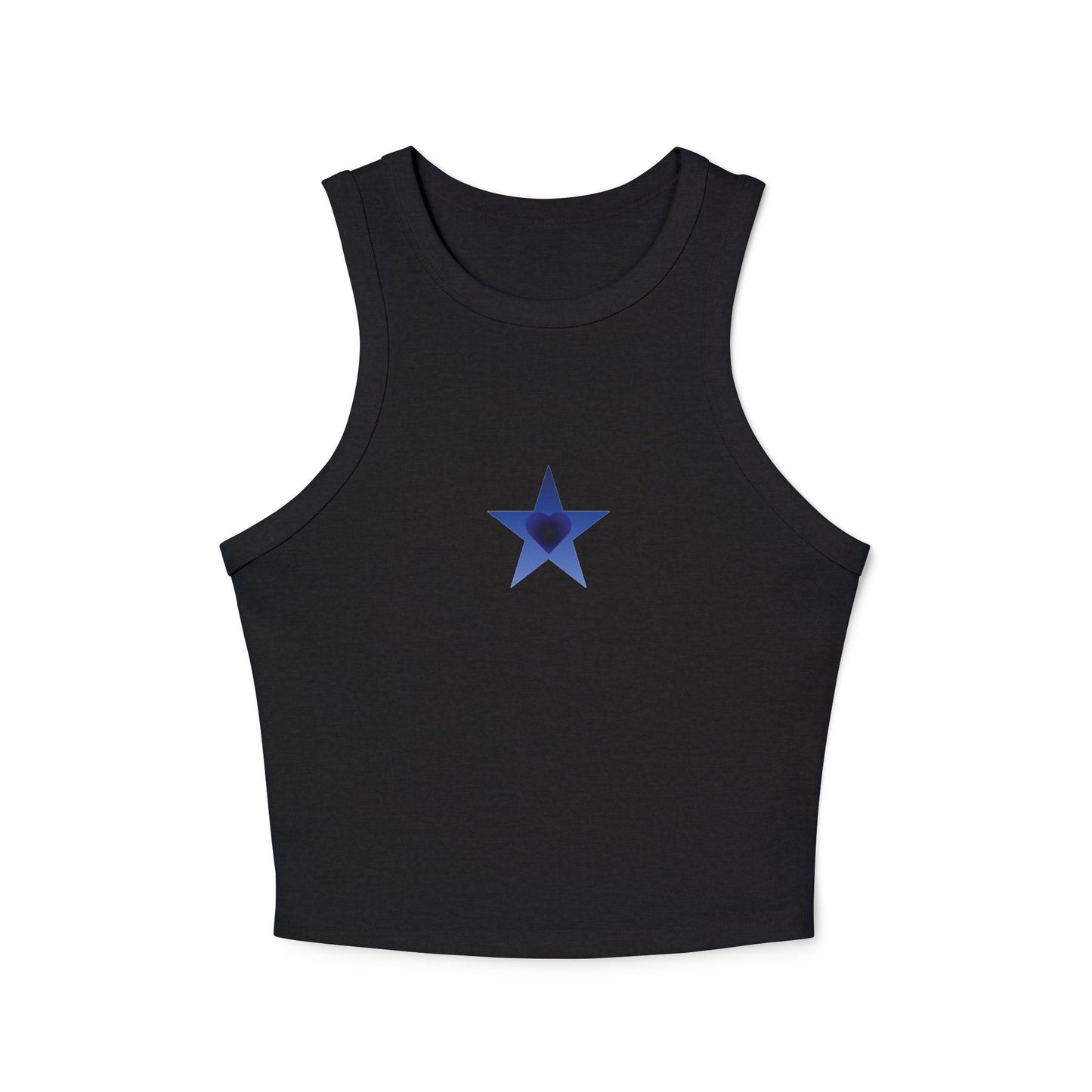 Blue Star Heart Racer Tank Top