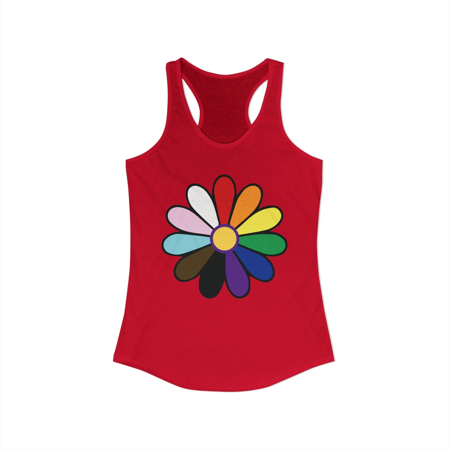 Rainbow Pride Daisy Racerback Tank—Women's
