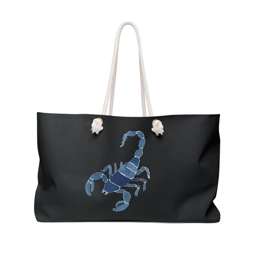 Scorpion Watercolor Weekender Bag—black