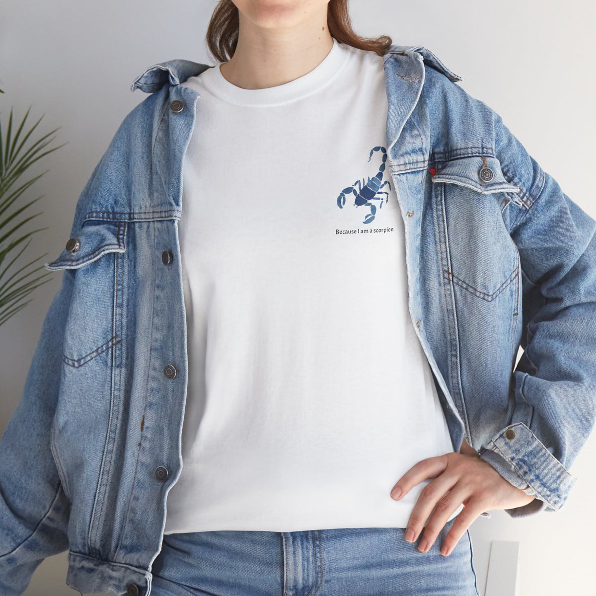 Small Scorpion Graphic Unisex Heavy Cotton Tee - "Because I Am A Scorpion"