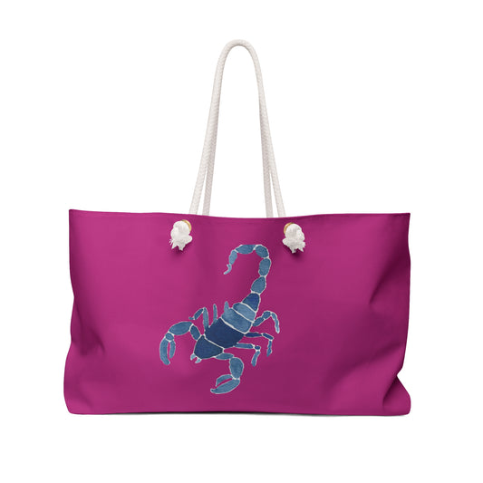 Scorpion Watercolor Weekender Bag—pink