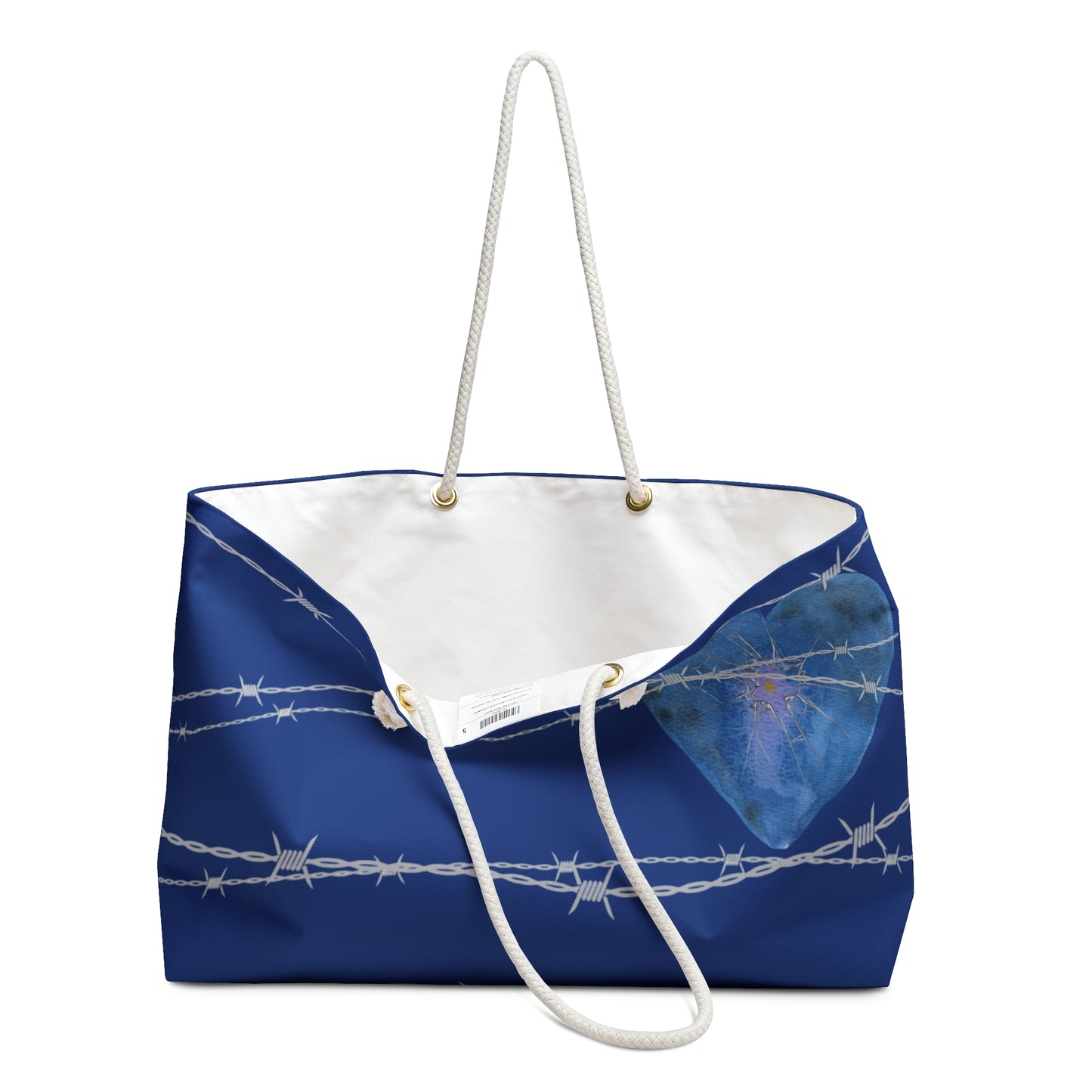 Protect My Broken Heart Weekender Bag — Blue Travel Tote for Adventurous Romantics