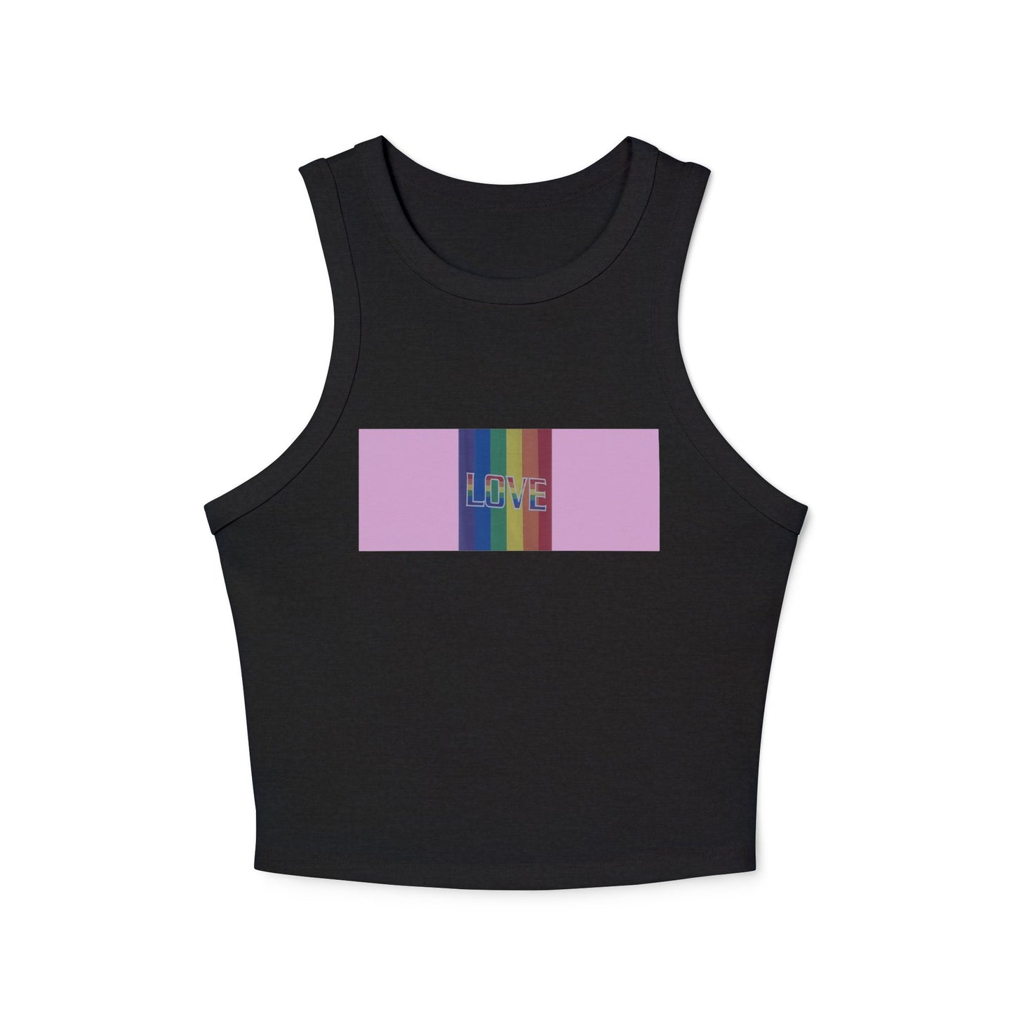 Love Rainbow Pink—Women's Micro Rib Racer Tank Top