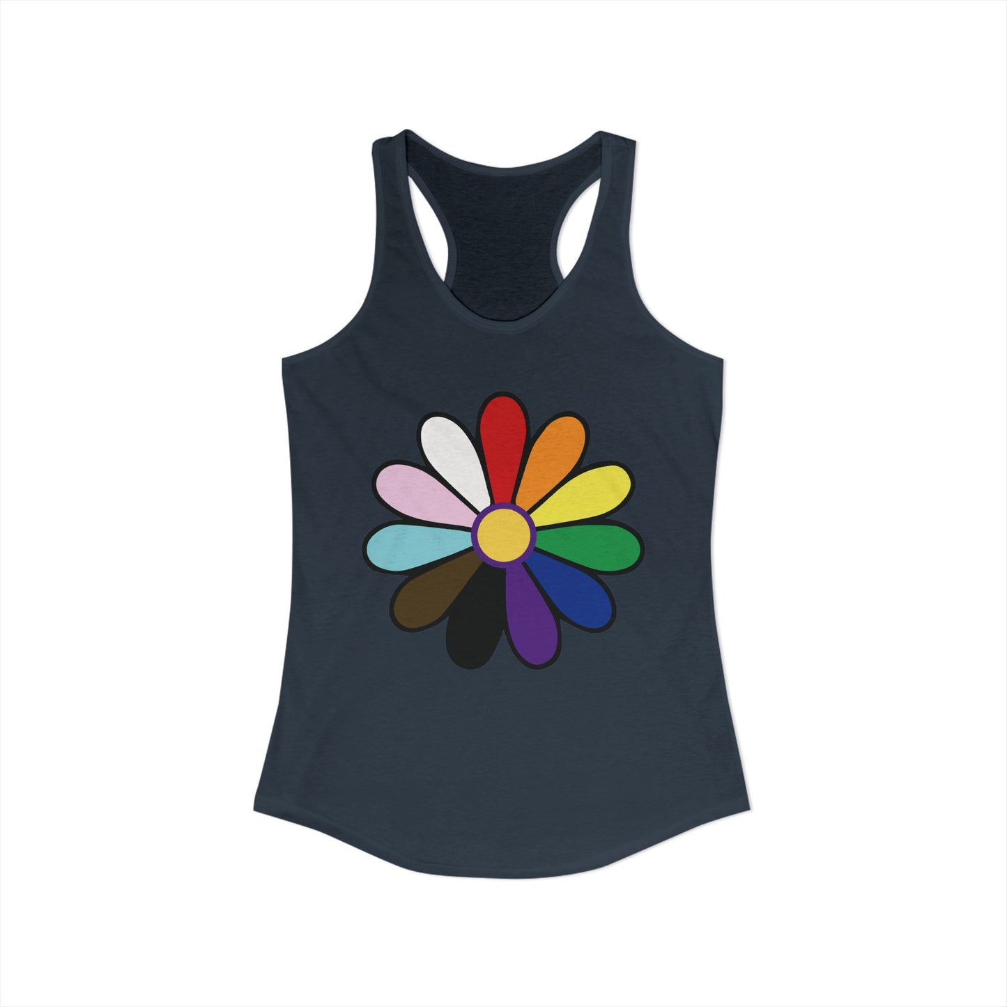 Rainbow Pride Daisy Racerback Tank—Women's