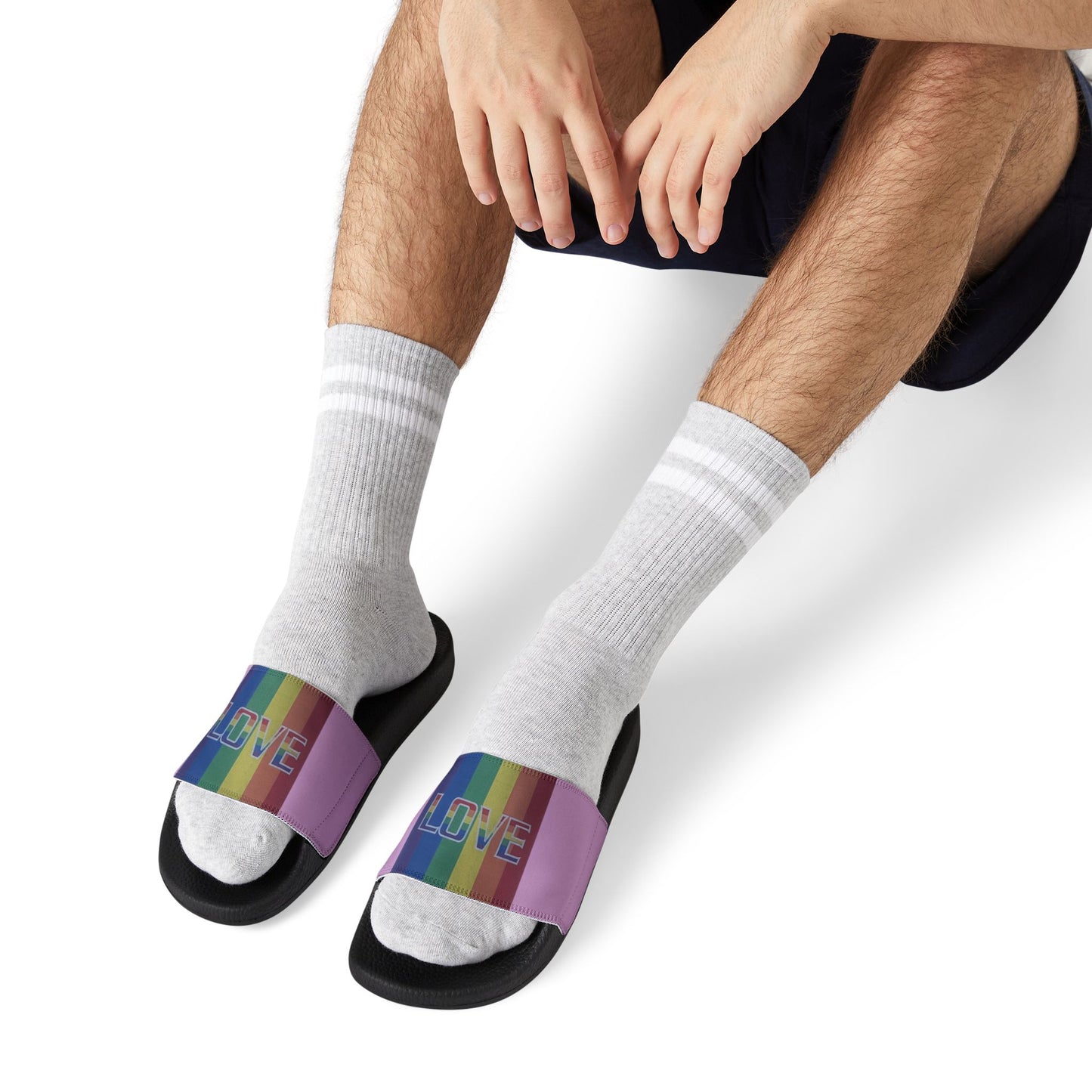 Pride 'LOVE' Slide Sandals — Men's pink