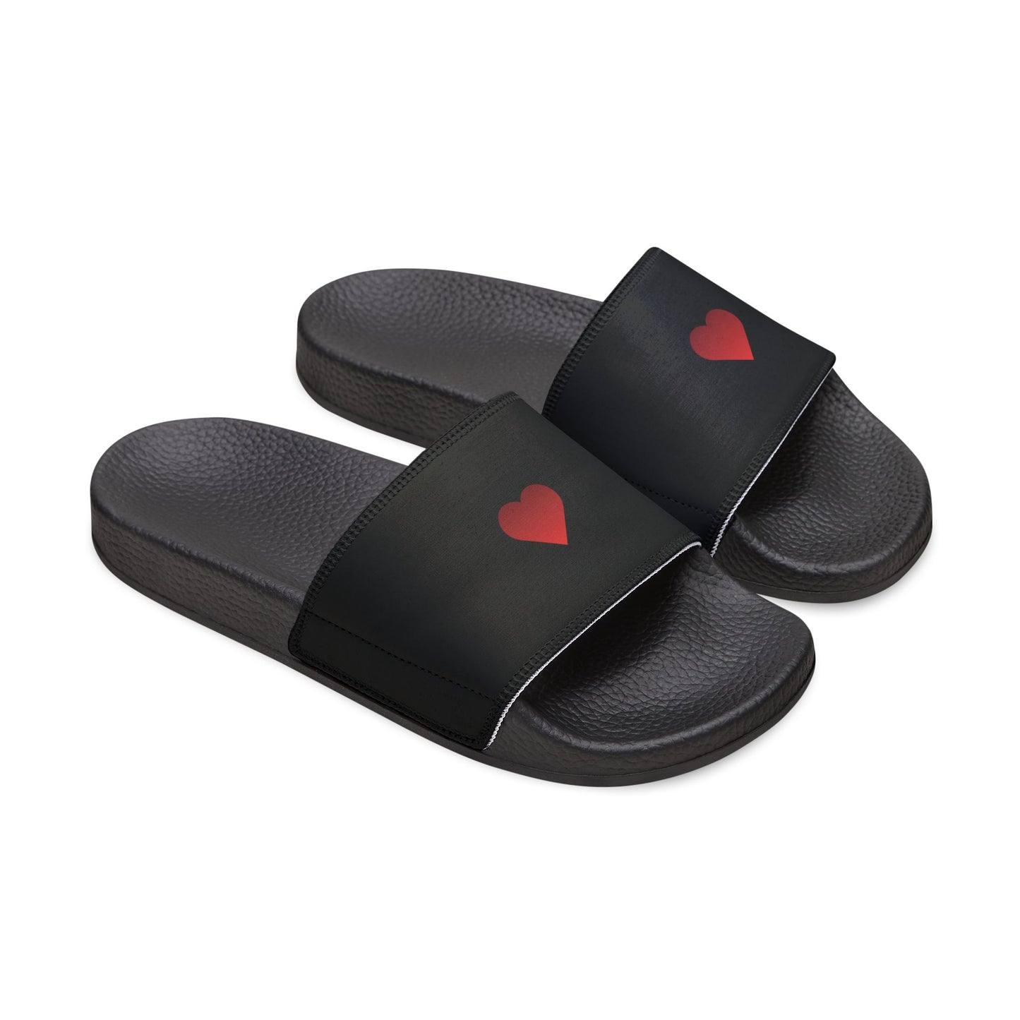 Red Heart Slide Sandals (black) — Women's