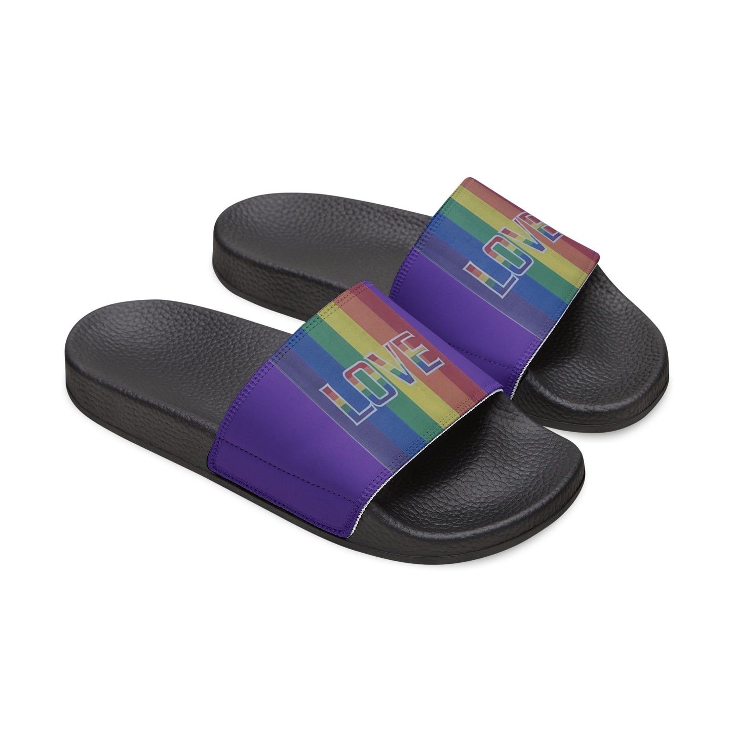 Pride 'LOVE' Slide Sandals--Men's purple