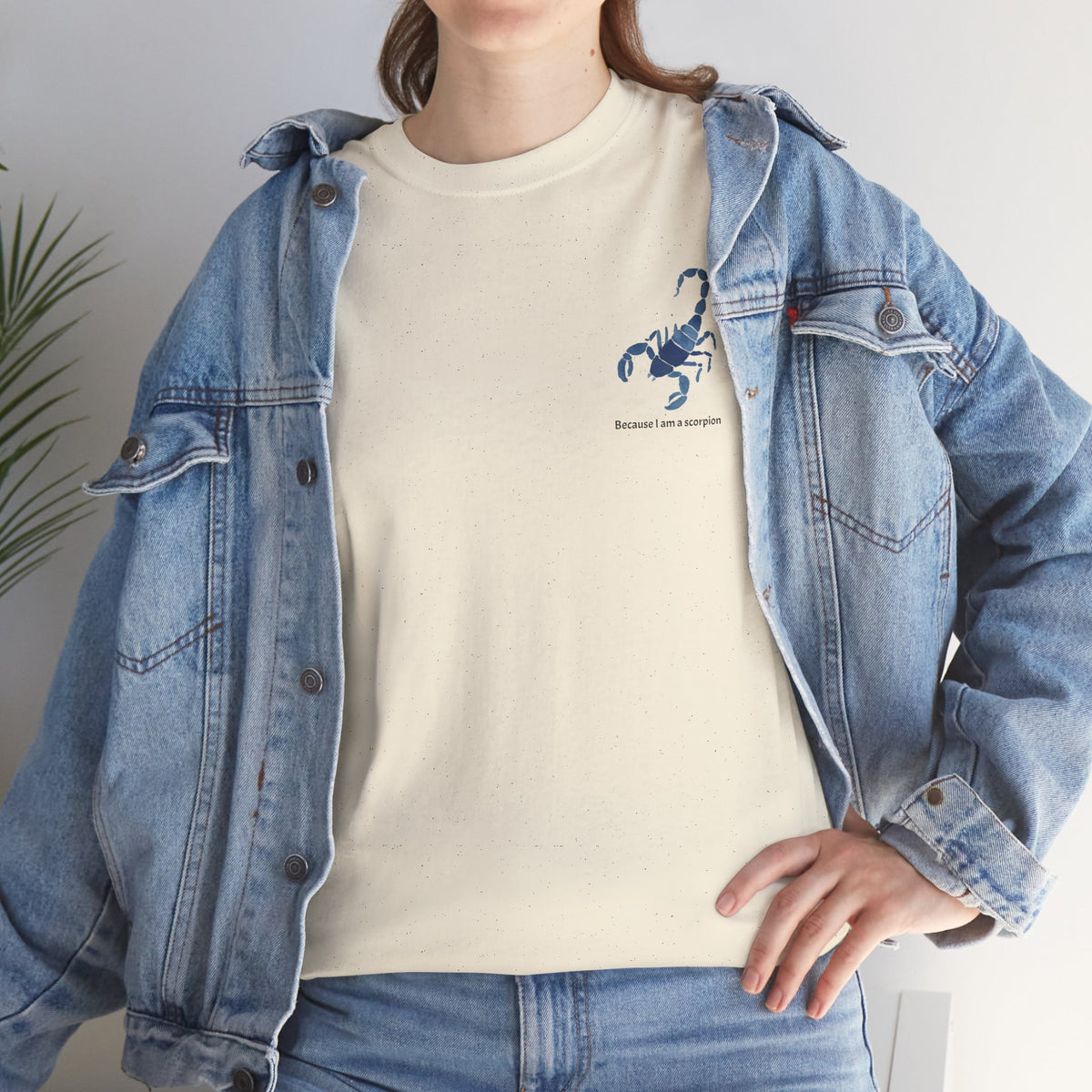 Small Scorpion Graphic Unisex Heavy Cotton Tee - "Because I Am A Scorpion"