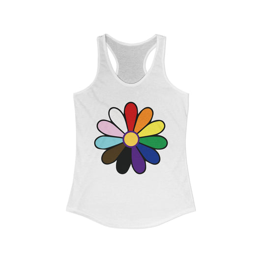 Rainbow Pride Daisy Racerback Tank—Women's