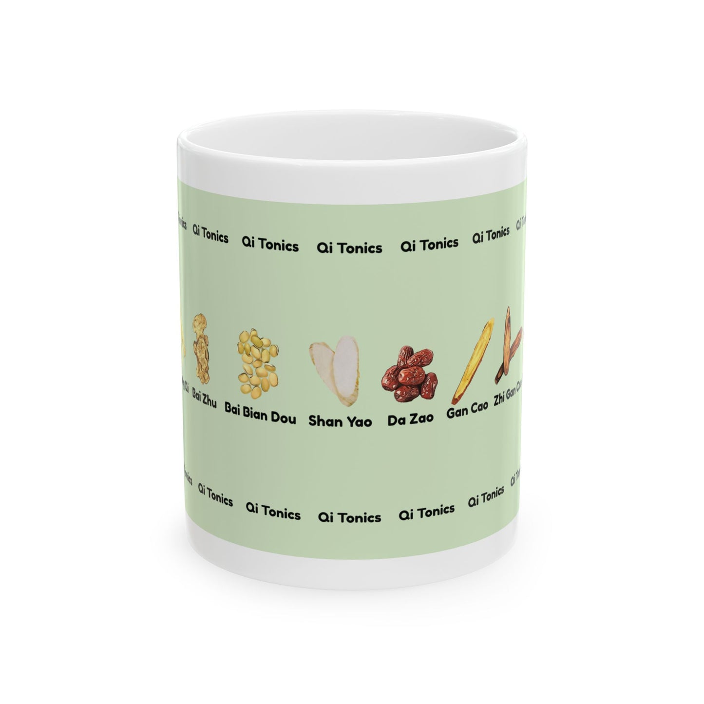 Qi Tonics (green)—TCM Herbal Mug