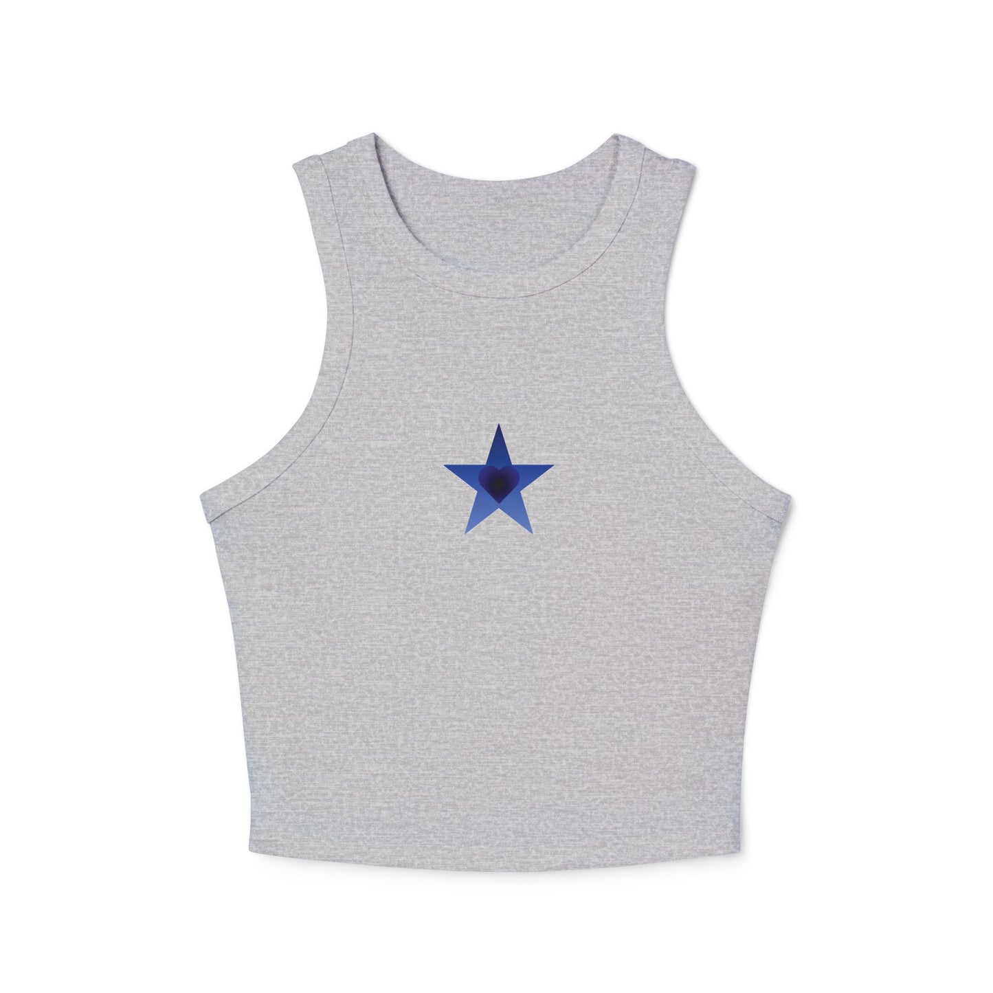 Blue Star Heart Racer Tank Top