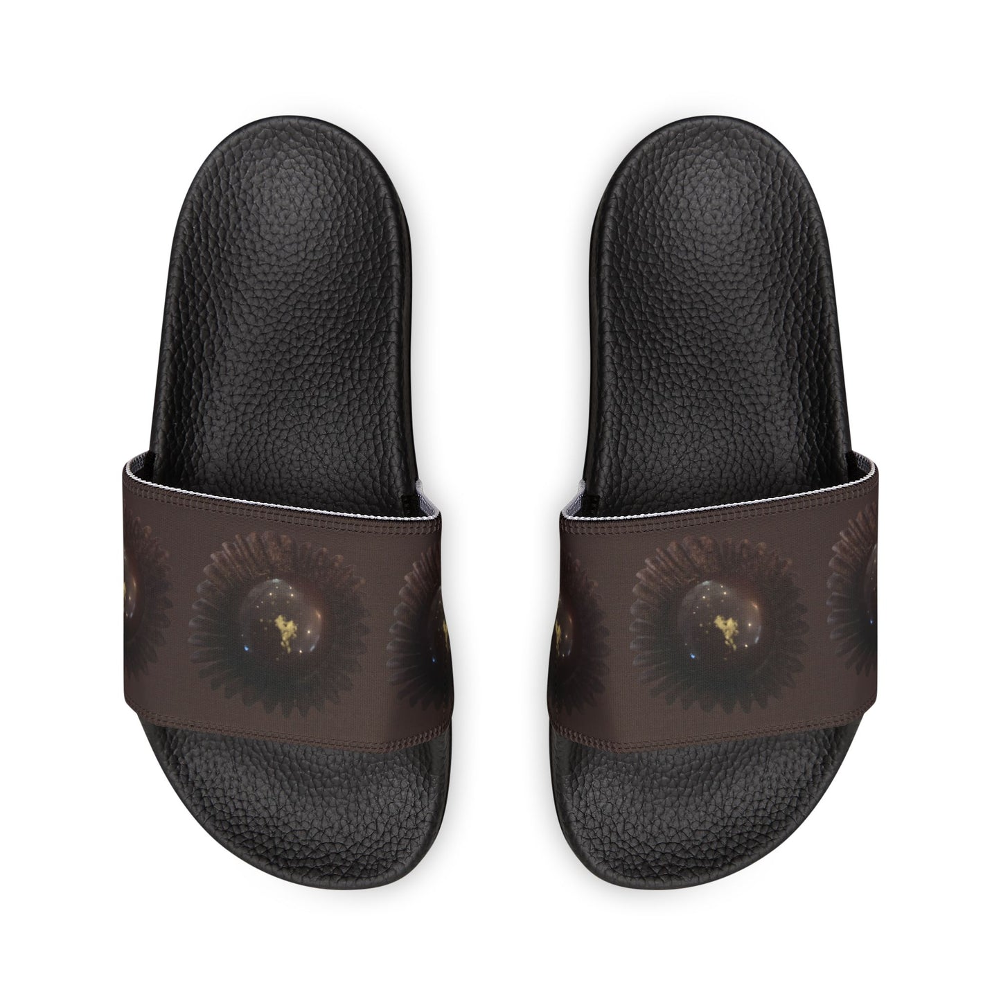 Chocolate Truffle Slide Sandals — brown